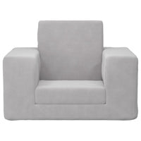 Thumbnail for Kindersofa Hellgrau Weich Plüsch