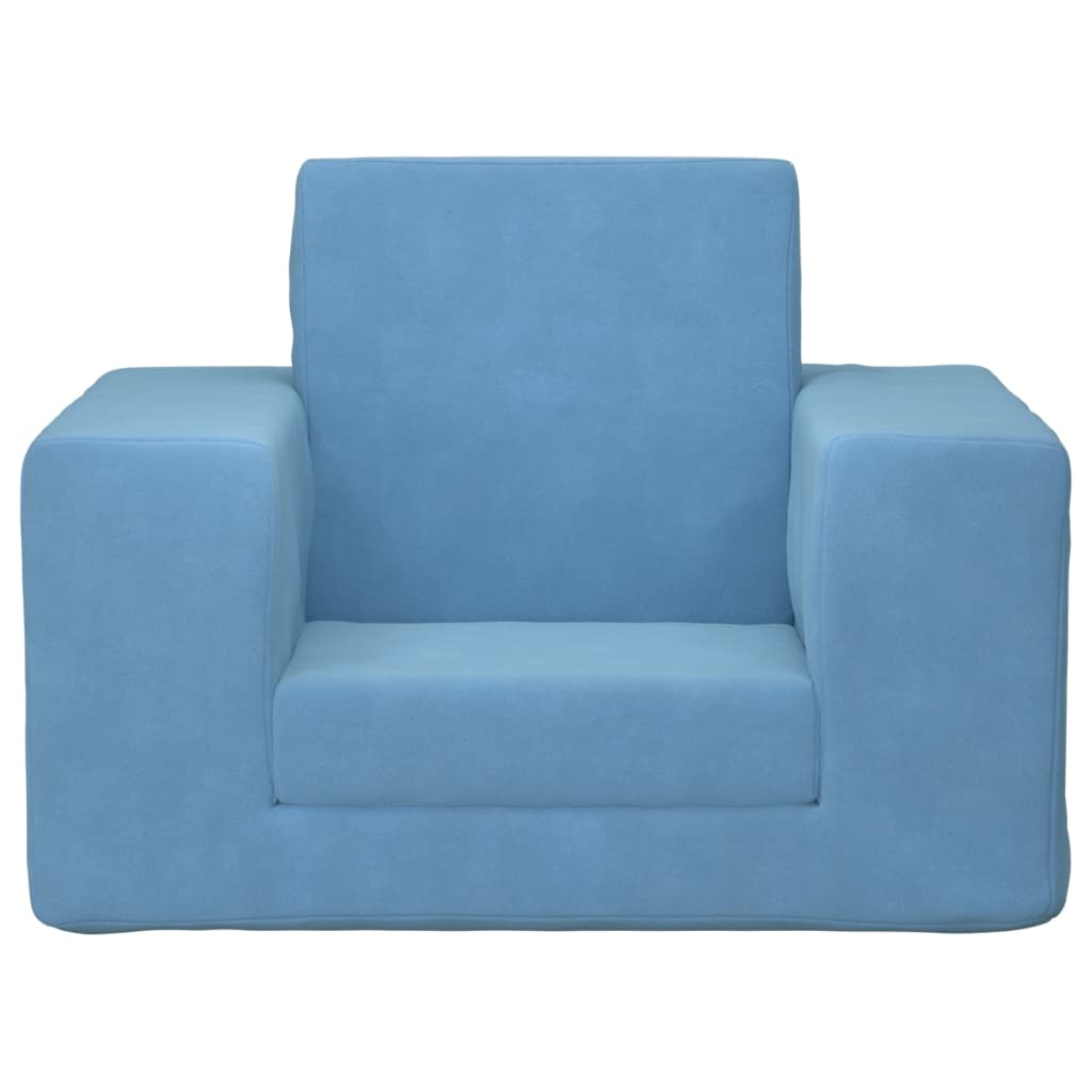 Kindersofa Blau Weich Plüsch