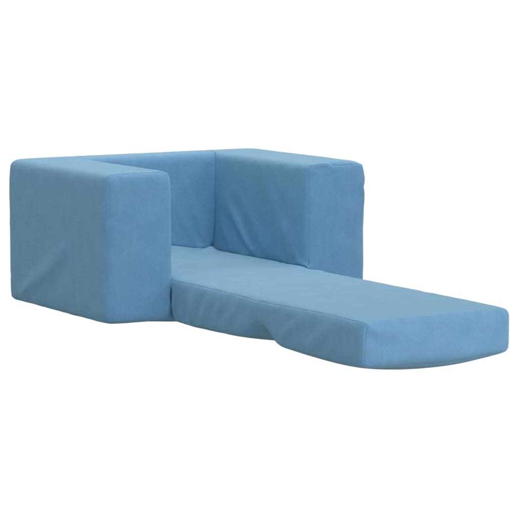 Kindersofa Blau Weich Plüsch