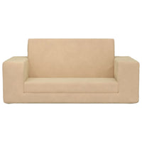 Thumbnail for Kindersofa 2-Sitzer Creme Weich Plüsch