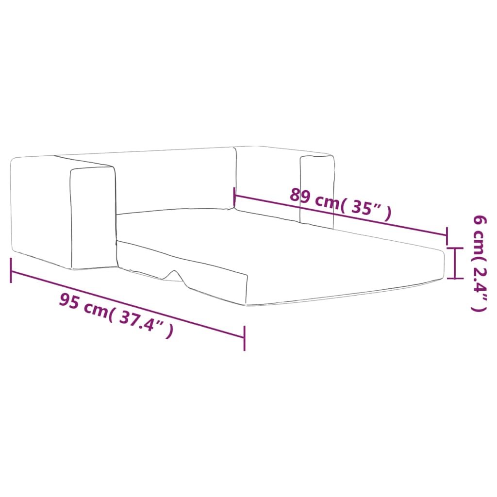 Kindersofa 2-Sitzer Creme Weich Plüsch