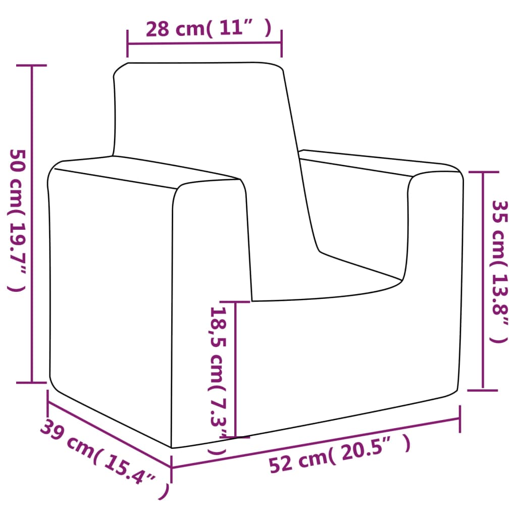 Kindersofa Hellgrau mit Sternen Weich Plüsch