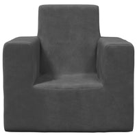 Thumbnail for Kindersofa Anthrazit Weich Plüsch