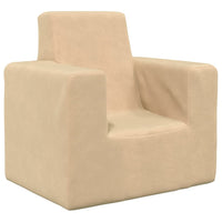 Thumbnail for Kindersofa Creme Weich Plüsch