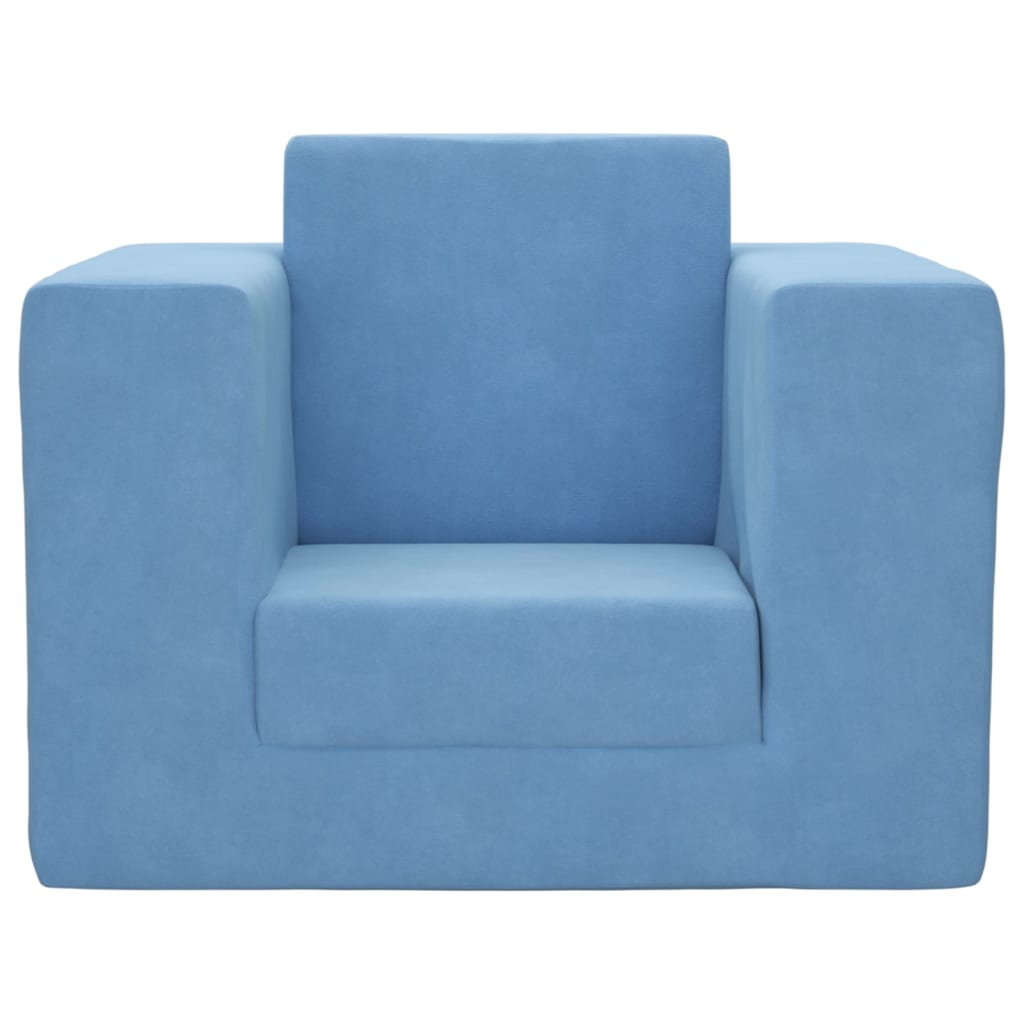 Kindersofa Blau Weich Plüsch