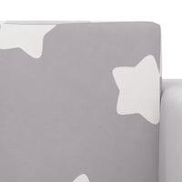 Thumbnail for Kindersofa 2-Sitzer Hellgrau mit Sternen Weich Plüsch