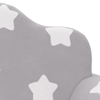 Thumbnail for Kindersofa 2-Sitzer Hellgrau mit Sternen Weich Plüsch