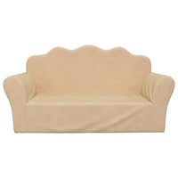Thumbnail for Kindersofa 2-Sitzer Creme Weich Plüsch