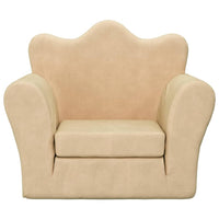 Thumbnail for Kindersofa Creme Weich Plüsch