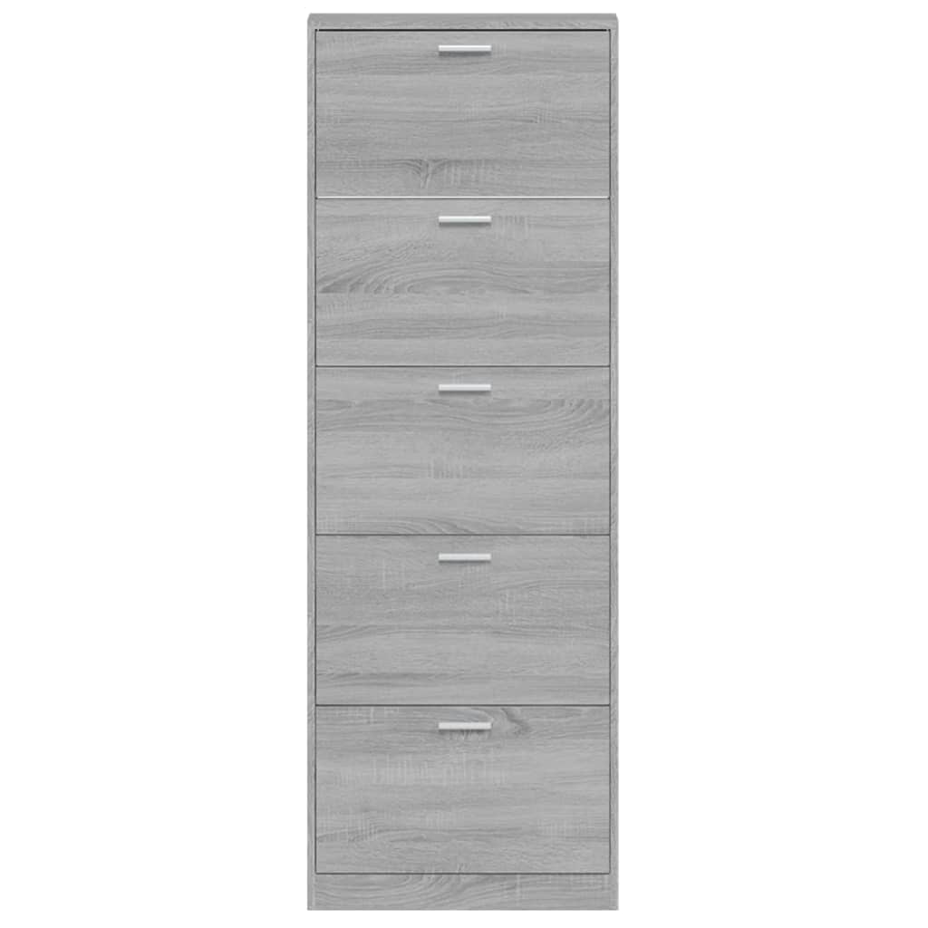 Schuhschrank Grau Sonoma 59x17x169 cm Holzwerkstoff