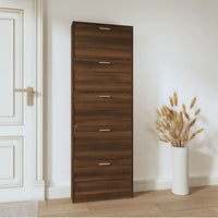 Thumbnail for Schuhschrank Braun Eichen-Optik 59x17x169 cm Holzwerkstoff