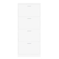 Thumbnail for Schuhschrank Weiß 59x17x150 cm Holzwerkstoff