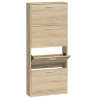 Thumbnail for Schuhschrank Eichen-Optik 59x17x150 cm Holzwerkstoff