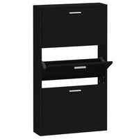 Thumbnail for Schuhschrank Schwarz 59x17x108 cm Holzwerkstoff
