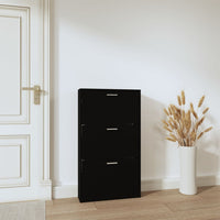 Thumbnail for Schuhschrank Schwarz 59x17x108 cm Holzwerkstoff