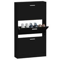 Thumbnail for Schuhschrank Schwarz 59x17x108 cm Holzwerkstoff