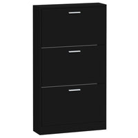 Thumbnail for Schuhschrank Schwarz 59x17x108 cm Holzwerkstoff