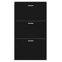 Thumbnail for Schuhschrank Schwarz 59x17x108 cm Holzwerkstoff