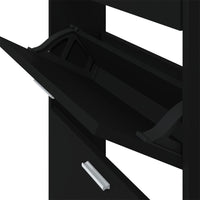 Thumbnail for Schuhschrank Schwarz 59x17x108 cm Holzwerkstoff