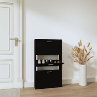 Thumbnail for Schuhschrank Schwarz 59x17x108 cm Holzwerkstoff