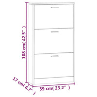 Thumbnail for Schuhschrank Betongrau 59x17x108 cm Holzwerkstoff