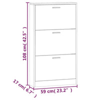 Thumbnail for Schuhschrank Hochglanz-Weiß 59x17x108 cm Holzwerkstoff