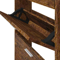 Thumbnail for Schuhschrank Räuchereiche 59x17x108 cm Holzwerkstoff