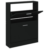 Thumbnail for Schuhschrank Schwarz 59x17x81 cm Holzwerkstoff