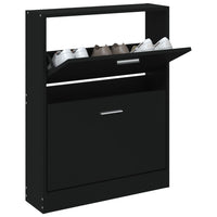Thumbnail for Schuhschrank Schwarz 59x17x81 cm Holzwerkstoff