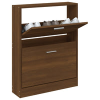 Thumbnail for Schuhschrank Braun Eichen-Optik 59x17x81 cm Holzwerkstoff