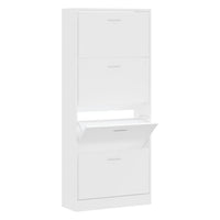 Thumbnail for Schuhschrank Weiß 63x24x147 cm Holzwerkstoff