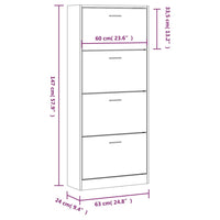 Thumbnail for Schuhschrank Sonoma-Eiche 63x24x147 cm Holzwerkstoff