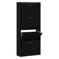 Thumbnail for Schuhschrank Schwarz 63x24x147 cm Holzwerkstoff