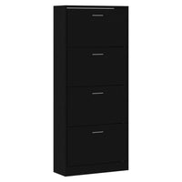Thumbnail for Schuhschrank Schwarz 63x24x147 cm Holzwerkstoff