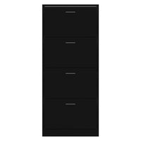 Thumbnail for Schuhschrank Schwarz 63x24x147 cm Holzwerkstoff
