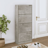 Thumbnail for Schuhschrank Betongrau 63x24x147 cm Holzwerkstoff