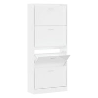 Thumbnail for Schuhschrank Hochglanz-Weiß 63x24x147 cm Holzwerkstoff
