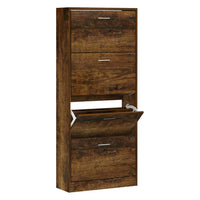 Thumbnail for Schuhschrank Räuchereiche 63x24x147 cm Holzwerkstoff