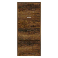 Thumbnail for Schuhschrank Räuchereiche 63x24x147 cm Holzwerkstoff