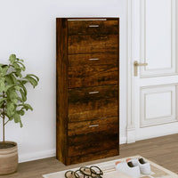 Thumbnail for Schuhschrank Räuchereiche 63x24x147 cm Holzwerkstoff