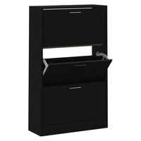 Thumbnail for Schuhschrank Schwarz 63x24x103 cm Holzwerkstoff