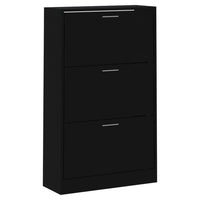 Thumbnail for Schuhschrank Schwarz 63x24x103 cm Holzwerkstoff