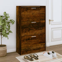 Thumbnail for Schuhschrank Räuchereiche 63x24x103 cm Holzwerkstoff