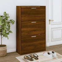 Thumbnail for Schuhschrank Braun Eichen-Optik 63x24x103 cm Holzwerkstoff