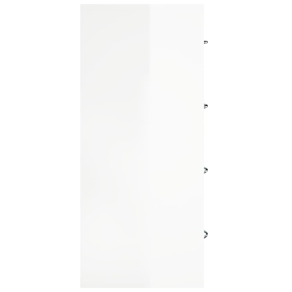 Kommode mit 4 Schubladen 60x30,5x71 cm Hochglanz-Weiß