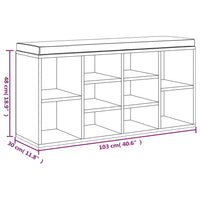 Thumbnail for Schuhbank Schwarz 103x30x48 cm Holzwerkstoff