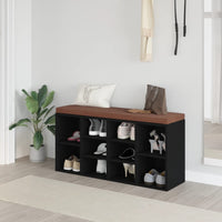 Thumbnail for Schuhbank Schwarz 103x30x48 cm Holzwerkstoff
