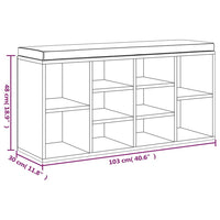 Thumbnail for Schuhbank Räuchereiche 103x30x48 cm Holzwerkstoff