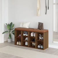 Thumbnail for Schuhbank Braun Eichen-Optik 103x30x48 cm Holzwerkstoff