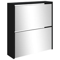 Thumbnail for Schuhschrank mit Spiegel 2 Fächer Schwarz 63x17x67 cm
